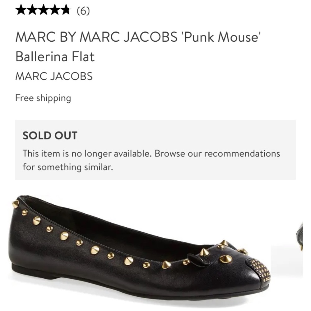 Punk Mouse Studded Marc Jacobs Ballerina Flats - Picture 12 of 16